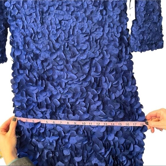 NWT Theia Couture Petal Embellished Designer Boatneck Floor Length Gown Size 8 - Picture 15 of 15